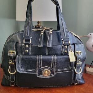 Coach 11085 Miranda Satchel Black Pebbled Leather Bag Y2K